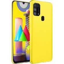 Bilfold Samsung Galaxy M31 Kılıf Nano Içi Kadife Silikon - Sarı