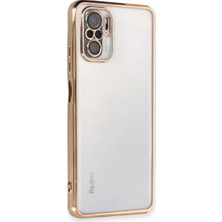 Bilfold Xiaomi Redmi Note 10 Kılıf Razer Lensli Silikon - Gold
