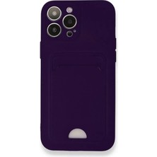 Bilfold Apple Iphone 12 Pro Max Kılıf Kelvin Kartvizitli Silikon - Derin Mor