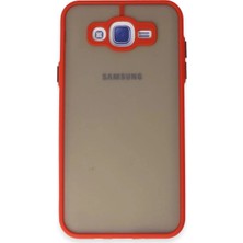 Bilfold Samsung Galaxy J7 Kılıf Montreal Silikon Kapak - Kırmızı