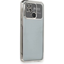 Bilfold Xiaomi Redmi 10C Kılıf Razer Lensli Silikon - Gümüş