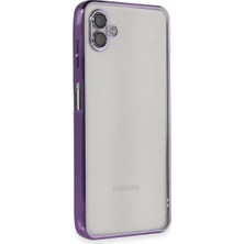 Bilfold Samsung Galaxy A04 Kılıf Razer Lensli Silikon - Mor