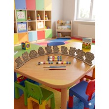 MİNİ BLOX Çocuklar Için 10 Adet Eğitici Ahşap Boyama Seti – Yaratıcı Oyuncak(Boya + Fırça Dahil)