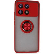 Bilfold Xiaomi Poco X6 Pro Kılıf Montreal Yüzüklü Silikon Kapak - Kırmızı