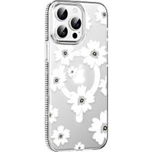 Bilfold Joko Apple Iphone 15 Pro Floral Magsafe Kapak - Beyaz