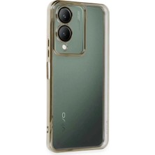 Bilfold Vivo Y17S Kılıf Razer Lensli Silikon - Gold