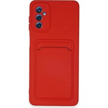Bilfold Samsung Galaxy A14 4g Kılıf Kelvin Kartvizitli Silikon - Kırmızı