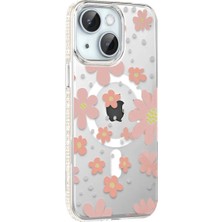 Bilfold Joko Apple Iphone 14 Floral Magsafe Kapak - Pembe