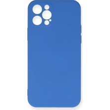 Bilfold Apple Iphone 12 Pro Max Kılıf Nano Içi Kadife Silikon - Mavi