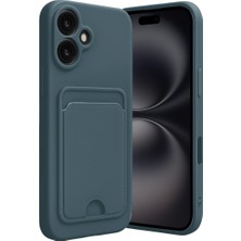Renas Store Iphone 16 Kılıf Kelvin Kartvizitli Silikon - Koyu Yeşil
