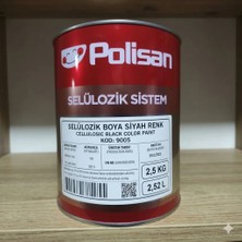 Polisan Selülozik Boya Siyah Renk 2,5 kg 2,52 L KOD:9005