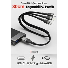 Lopard 50CM Iphone, Samsung, Xiaomi, Huawei, Şarj Data Kablosu Shira Type-C To Type-C Pd Kablo 50CM 100W Kısa Kablo