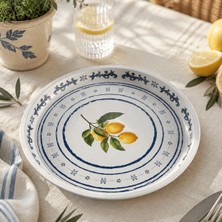 Sarkap Home 34 cm Lemon Design Beyaz Tepsi