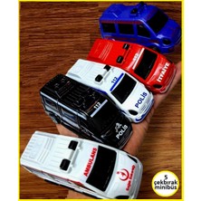 Oyuncak Sahili Araç Set 5 Adet Çek Bırak 112 Acil Minibüs Set Ambulans Itfaiye Polis Jandarma Emniyet 11CM