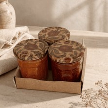 Sarkap Home 3'lü 200 ml Vitange Desenli Kapaklı Kavanoz Seti