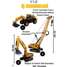 Brother Toys 3'lü Büyük Boy Iş Makinesi Seti Kepçe, Vinç, Kazıcı - Iş Makinaları Büyük Boy
