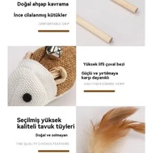 Uravas Store Mey Ithalat® Doğal Jut Fare Sembollü Kedi Oltası