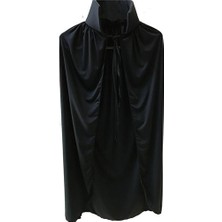 Uravas Store Mey Ithalat® Si̇yah Yakalı Pelerin - Vampir Pelerin - Dracula Pelerin 90 cm