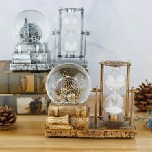 Uravas Store Mey Ithalat® Dekoratif Kar Küresi ve Kum Saati Gold