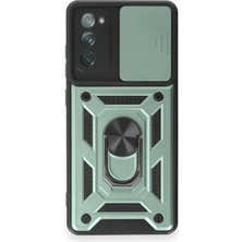Uravas Store Galaxy S20 Fe Kılıf Pars Lens Yüzüklü Silikon - Yeşil