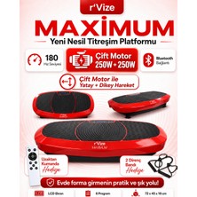 Maximum 2026 Yeni Nesil Çift Motorlu 250W+250W Bluetoothlu Uzaktan Kumandalı LCD Ekranlı Titreşim Platformu