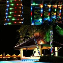 Uravas Store Mey Ithalat® 10 Metre 100 LED Solar Rgb Işık Şeffaf Kablolu