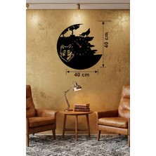 Uravas Store Mey Ithalat® Kurt Temalı Lazer Kesim Ahşap Duvar Saati - 40X40 cm Dekoratif
