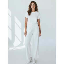 Caprix Urban Beyaz Wide Leg Eşofman Altı