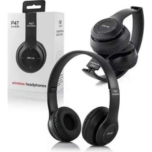 Uravas Store Mey Ithalat® Bluetooth Kablosuz Kulaklık Siyah Wireless 5.0 Kulak Üstü Uzun Pil Ömrü