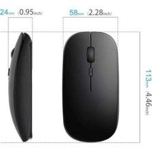 Uravas Store Mey Ithalat® Siyah Wireless Kablosuz Sessiz Mouse Bluetooth Bağlantılı