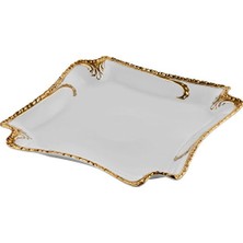 Roykıng Camelia Gold Kare Sunum Tabak 27X27X3