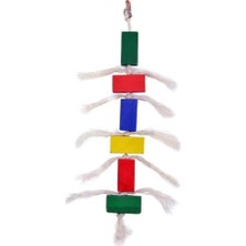MWX Teknoloji Zilli Renkli Ahşap Kuş Oyuncağı 18 cm