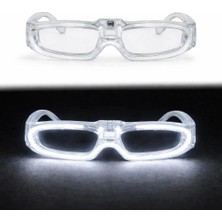 Mudanis Beyaz LED Işıklı Parti Gözlüğü 3 Modlu – Glow  Gece Eğlence Gözlüğü