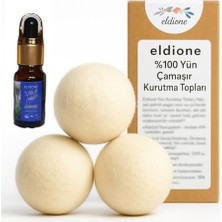MWX Teknoloji Eldione 3 Adet Yün Kurutma Topu ve Lavanta Uçucu Yağı 10 ML,%100 Merinos Yünü, Kolay Ütü, Çamaşır Kırışıklık Önleyici, Yumuşatıcı, Tüy Toplayıcı Tasarruflu Antistatik Wool Dryer Ball