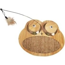MWX Teknoloji Kurbağa Şeklinde Ahşap Kedi Tırmalama Oyun Standı 34X29 cm
