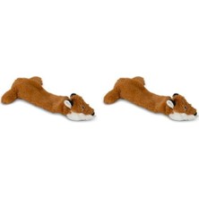 MWX Teknoloji Köpek Oyuncağı, Iki Sesli, Tilki, Peluş, Kahverengi, 36CM (2 Paketi)