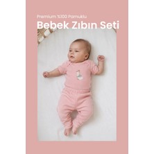 Premium %100 Pamuklu Çıt Çıtlı Nakışlı Bebek Zıbın Body 2li Set Takım