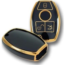 MWX Teknoloji Autohan Keys Lüks Anahtar Kılıfı, Siyah-Altın, Kaplama, 2001-2016 Be Tipi Model
