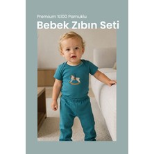 Premium %100 Pamuklu Çıt Çıtlı Nakışlı Bebek Zıbın Body 2li Set Takım