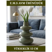 E.M.S Mint Yeşil Renk Bubble Vazo Modern Saksı Dekoratif Vazo Saksı 15 x 10 Cm.