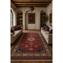 Fuly Consept Bordo Vintage Halı Anadolu Motifli Dekoratif Salon Halısı 3028-2 Bordo