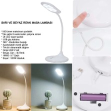 Mudanis Şarjlı Sarı ve Beyaz Renk Masa Lambası