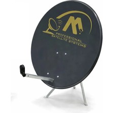 Millenium 70CM Çanak Anten Siyah Tekli Lnb 10 Metre Anten Kablosu 2 Adet F Konnektör