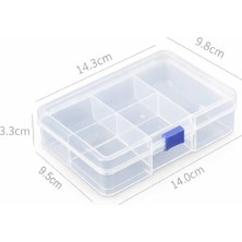 Robiz 5 Bölmeli Şeffaf Plastik Organizer Kutu 14X9.5X3CM Elektronik Komponent Vida Kondansatör Direnç Saklama Kutusu