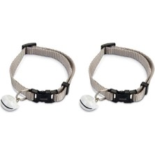 MWX Teknoloji Kedi Boyun Tasması, Zilli, Açık Gri, 20-30CM (2 Paketi)
