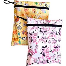MWX Teknoloji Yorni 2 Adet, 37 x 30 Cm, Mom ve Summer Desen, Sıvı Geçirmeyen Çok Amaçlı Çanta, Ekonomik Set, Yıkanabilir