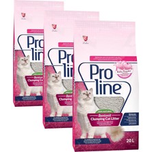MWX Teknoloji Proline Bebek Pudra Kokulu Bentonit Kedi Kumu 20 L (3 Paketi)