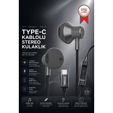 Torima Kablolu Kulaklık Type-C Girişli Kulak İçi Kulaklık TC05 Gri