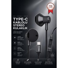 Torima Kablolu Kulaklık Type-C Girişli Kulak İçi Kulaklık TC05 Siyah