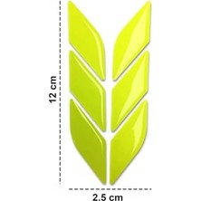 MWX Teknoloji Araç Otomobil Motosiklet Bisiklet Floresan Sarı 6 Parça Çok Amaçlı 3D